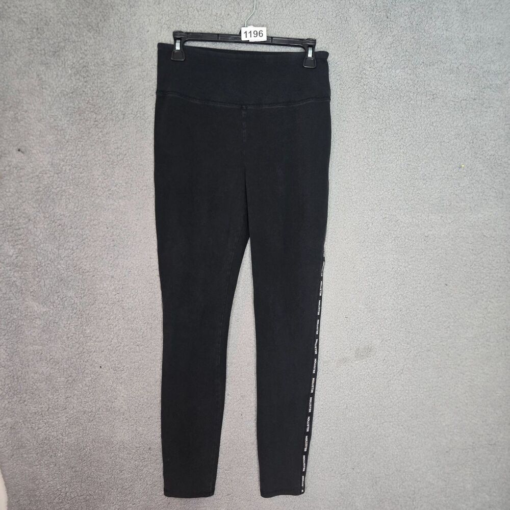 Hollister Ultra High Rise Leggings Womens Large Black Side Logo Taped Ankle